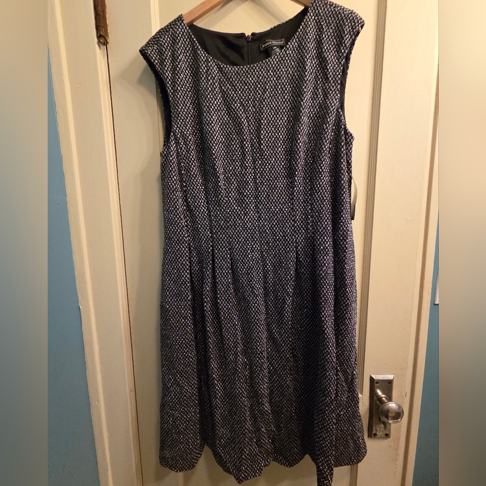 Jessica Howard Midi Black Metallic Dress 16W